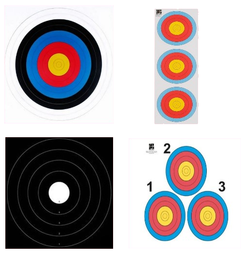 Examples of archery target faces