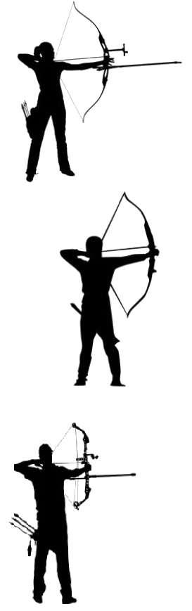 Recurve, Barebow and compound silhouettes